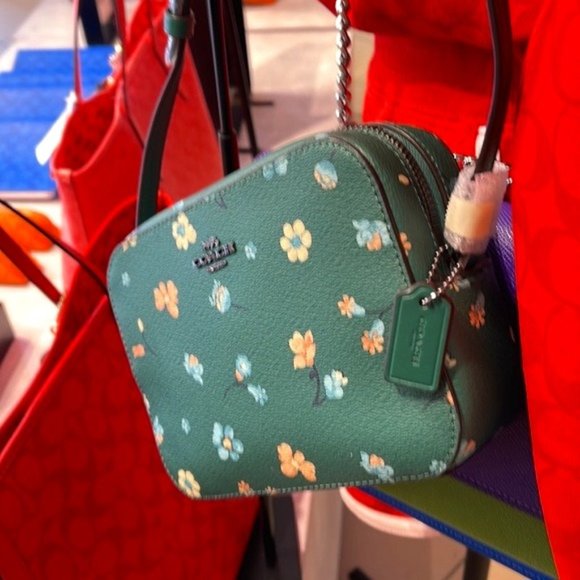 Coach camera bag floral sale